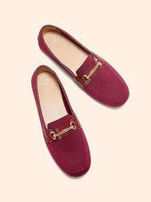 CUCCOO BASICS Women'S Casual Simple Style Loafers, Daily Wear - Burgundy - View 5
