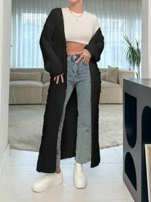 Women Plain Color Lace-Up Long Sleeve Minimalist Casual Top, Daily Wear