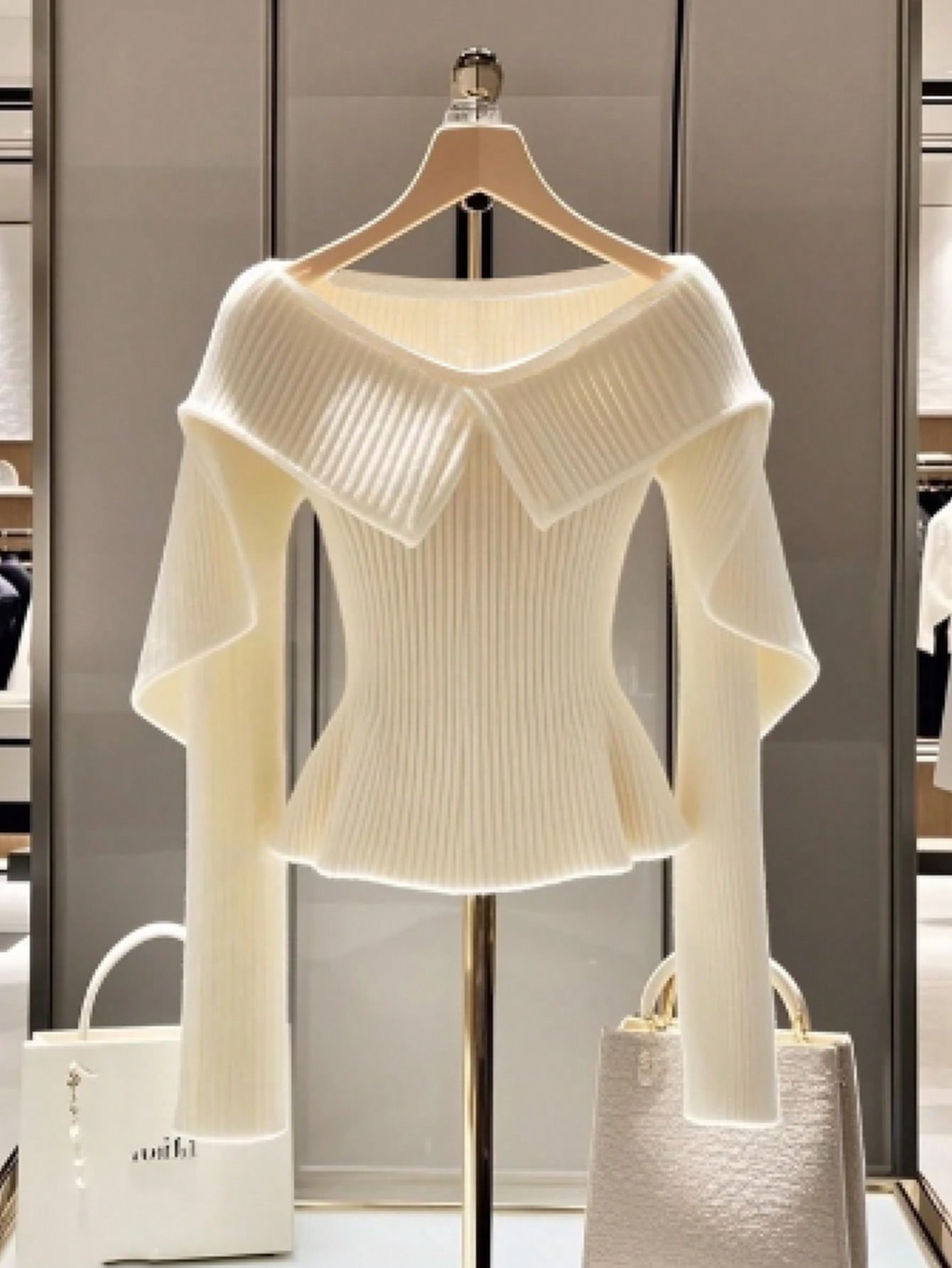 INAWLY كنزة أنيقة للمرأة بطويلة الأكمام وياقة قابل...