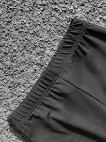 SHEIN Tween 女童运动休闲连帽图案运动衫和紧身裤 2 件套 - 黑色 - 查看 5