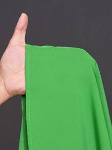 Slaydiva 2pcs Plus Size Solid Green Front Button Short Sleeve Pocket Top And Long Pants Set - Green - View 8