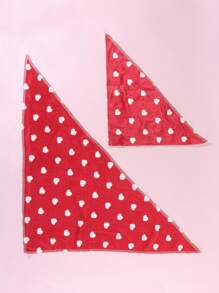 PETSIN Valentine's Day Romantic Red & White Heart Pet Bandana - Red and White - View 3