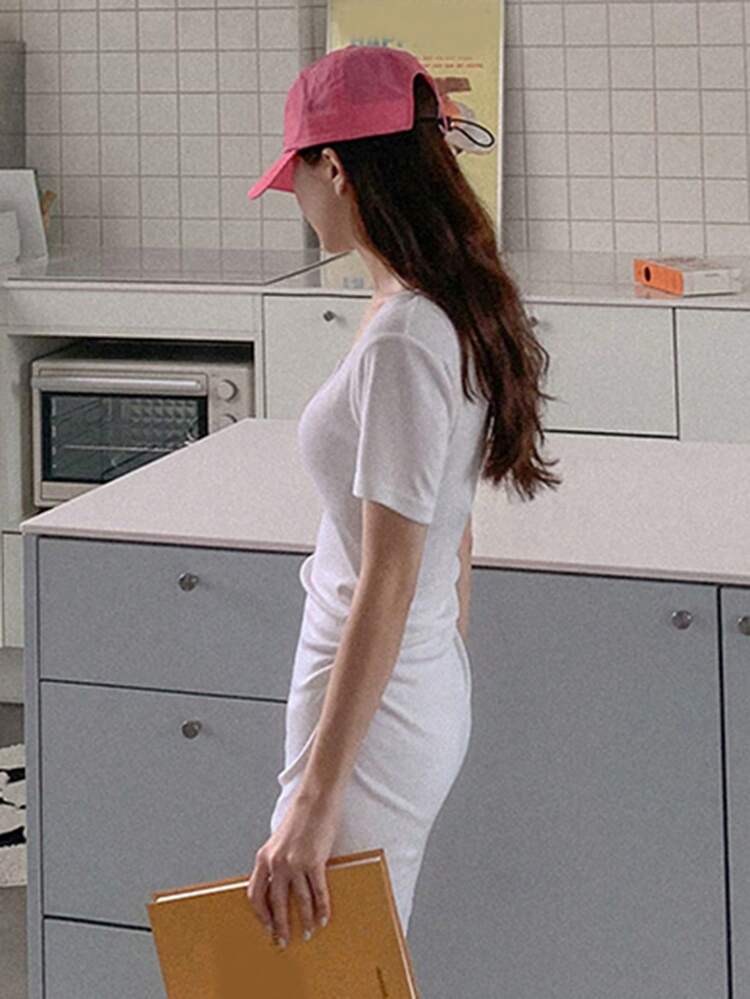Women's White V-Neck Short Sleeve Mini Dress, Spring/Summer Graduation White Dress Sundress,Casual Women Dresses