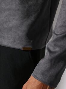 SUMWON T-shirt essentiel premium à manches longues coupe slim - Gris - Voir 5