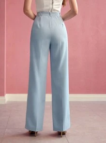 MOTF PREMIUM 花卉植绒西装裤 - 淺藍色 - 查看 7