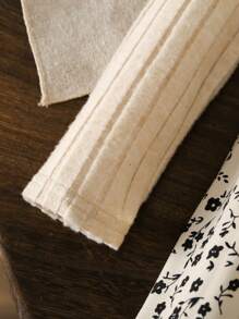 SHEIN LMoss Kids LMoss 少女针织纯色拼布花卉休闲 A 字裙 舒适柔软服装 适合幼儿和小女孩 - 彩色 - 查看 7