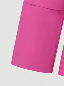 Tween Girl Cartoon Print Crew Neck Long Sleeve T-Shirt And Cargo Pants 2 Pieces Casual Set, Autumn - Hot Pink - View 5