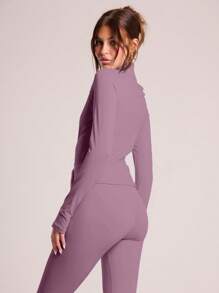 Musera Sport Full Zip Long Sleeve High Neck Fitted Slinky Top Jacket , Padel, Tennis, Pickleball Gym Fitness Fall Winter