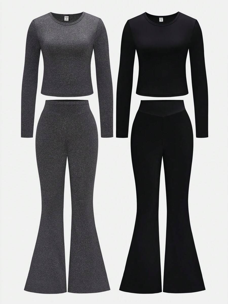 SHEIN Teen Girls Two-Piece Set, Stylish Casual Outfit, Perfect For Daily Wear In All Seasons - Multicolor - View 1