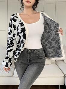 Feyla Cárdigan minimalista casual para mujer, para uso diario - Albaricoque - Ver 6