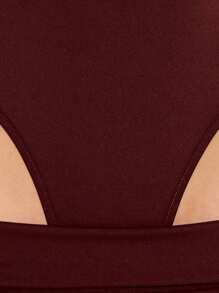 MUSERA 方领修身连体衣，休闲春夏度假派对优雅时尚 - 咖啡棕 - 查看 6