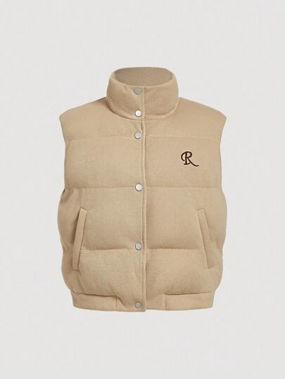 SHEIN MOD 卡其色复古休闲通勤女士无袖外套，老款风格，冬季女士夹克，优雅夹克，商务女装，文艺复兴装，秋季夹克，外出装，女士办公室装