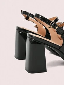 CUCCOO DOLLMOD 女士鞋闪亮黑色高跟鞋夏季毕业高跟鞋舞会高跟鞋度假鞋夏季促销秋季新年假期 - 黑色 - 查看 8