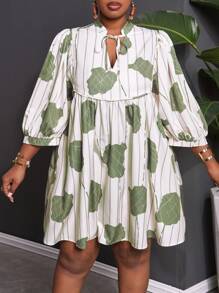 Slaydiva Vestido elegante de vacaciones ligero talla grande - Adecuado para vacaciones y viajes