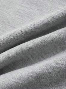 DAZY 女士圆领宽松基本款针织毛衣、长袖上衣、秋装 - 淺灰色 - 查看 4