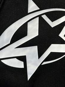 SHEIN Loose Fit Casual Letter Print Color Block Teen Boys Long Sweatpants