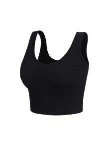 Women's Rhinestone Decor Sports Yoga Gym Casual Undershirt Workout Tank Top - Multicolor - View 6