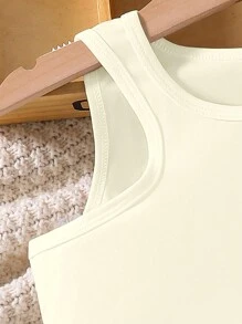 SHEIN Tween Girl 纯色不对称吊带背心和阔腿裤 2 件套 - 彩色 - 查看 3