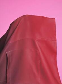 Slaydiva 大码前扣长袖渐变色印花休闲西装外套 - 紅色 - 查看 7