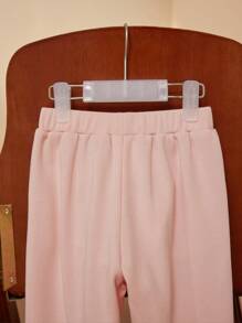 PrepCrw 年轻女孩蝴蝶结刺绣弹性腰部口袋锥形休闲运动裤