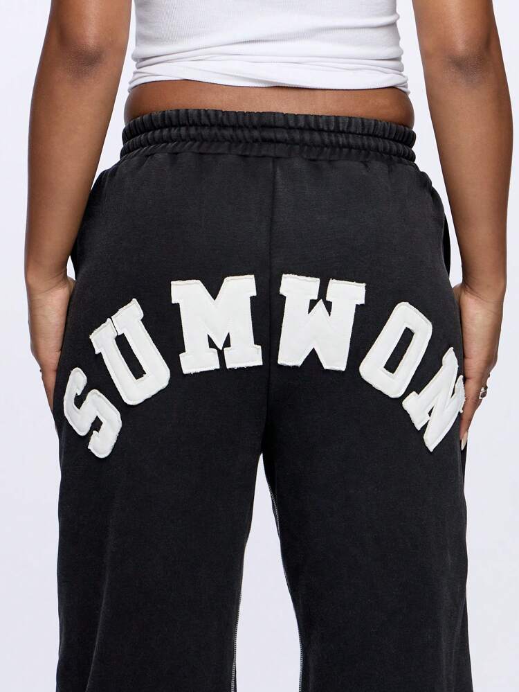SUMWON Pantaloni della tuta jogger classici da atleta, con coulisse in vita elastica, tasche laterali, logo ricamato, comodi pantaloni per l'allenamento invernale