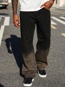 Manfinity Homme Pantalones vaqueros de hombre con pierna acampanada y bolsillos, versátiles y casuales - Multicolor - Ver 5