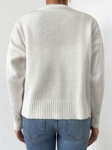 Cloudara Drop Shoulder Button Front Cardigan