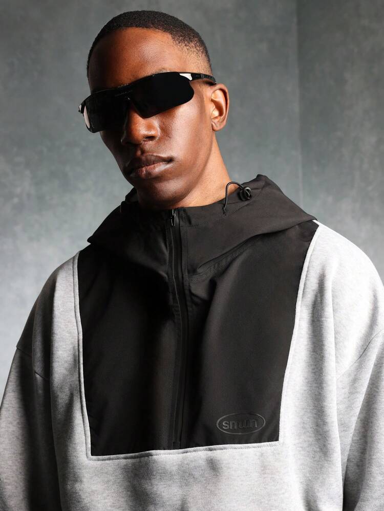 Colorblock Half-Zip Pullover Hoodie