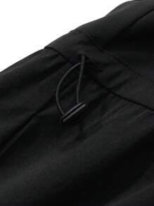 FRIFUL Women's Casual Solid Color Drawstring Waist Hooded Long Dress For Autumn,Fall Women Clothes Long Sleeve Dress - Black - View 7