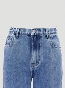 Quần Jeans Ống Thẳng Rộng Cổ Điển Phai Màu Sáng Cho Bé Trai Tuổi Teen - Rửa trung bình - Xem 4