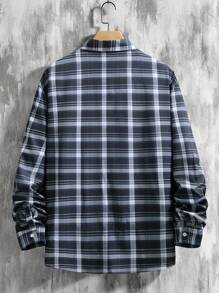 Manfinity Homme Koszula męska w kratę, z długim rękawem, w rozmiarze plus size, jesień