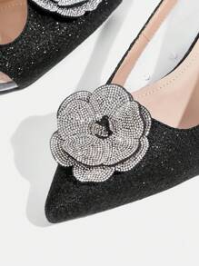 CUCCOO TILAWA Women's Autumn/New Fashion Pointy Toe High Heel Mules, Casual For Party And Leisure Spring Shoes Spring Break Easter Prom Heels - Black - View 6