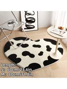 PETSIN 1 件黑白奶牛毛绒宠物垫床，心形情人节宠物垫，适合所有季节的温暖柔软宠物垫，厚实舒适的狗/猫垫，带防滑底部