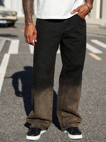 Manfinity Homme Pantalones vaqueros de hombre con pierna acampanada y bolsillos, versátiles y casuales - Multicolor - Ver 3