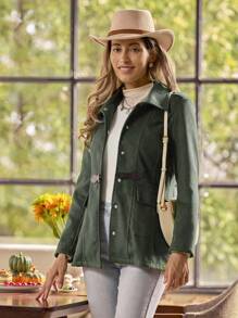 LanaWest Abrigo casual para mujer, de color liso, sencillo y a la moda para uso diario