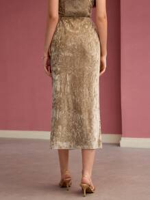 MOTF PREMIUM TEXTURED SPLIT SIDE SKIRT