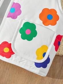 Blossori Young Girls Floral Applique Sleeveless Collarless Vest, Fall/Winter - Multicolor - View 5