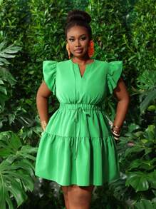 Slaydiva Plus Size Dresses - 綠色 - 查看 4
