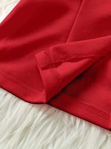 SHEIN EZwear Top de tirantes rojo de corte regular con abertura de hombro y tejido de punto en unicolor para mujer