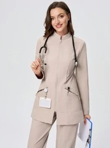 Scrubzie 2pcs Anti-Wrinkle Long Sleeve Jacket & Pants Women Scrub Uniform Set