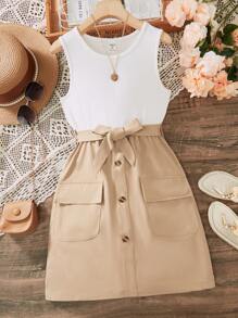 Tween Girls' Casual Sleeveless Simple Everyday Dress - Multicolor - View 2