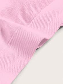 Easify SHEIN Sport Brassière de sport sans couture stretch minimaliste avec col simple pour femmes