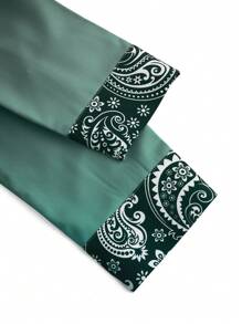 Manfinity Homme 男士秋季渐变色长袖单排扣休闲衬衫 - 墨綠色 - 查看 4