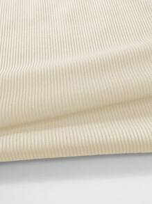 SHEIN Unity 简约时尚休闲日常紧身衣 - 杏色 - 查看 6