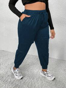 EMERY ROSE Plus Size High Waisted Pocket Work Pants
