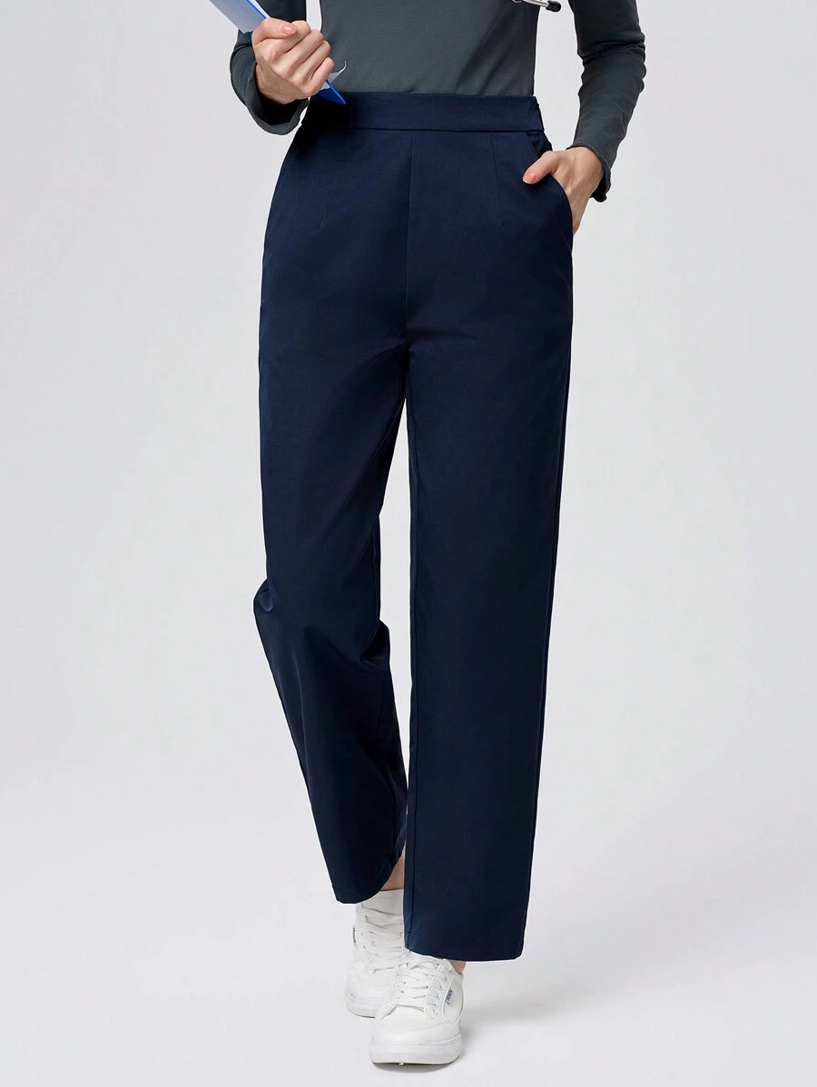 TaskEZ Straight Leg Multi Pocket Women's /Nursing Scrub Uniform Pants - Royal Blue - View 1