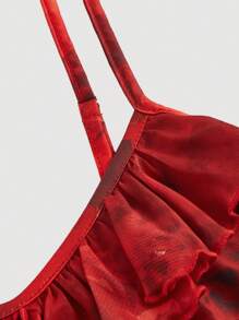 SHEIN MOD 大码红色花卉印花女式细肩带连衣裙、女巫连衣裙、哥特连衣裙、海盗连衣裙、海滩女士服装、化妆舞会连衣裙、女士连衣裙