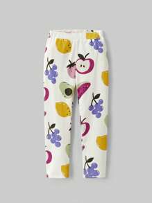Maija Kids Maija Kids 年轻女孩水果图案紧身休闲打底裤