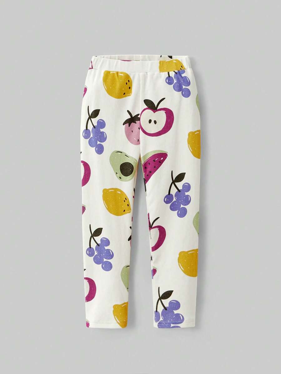Maija Kids Maija Kids 年轻女孩水果图案紧身休闲打底裤