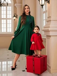 Vintamour Vintage Elegant Women's Plaid Patchwork Standing Collar Long Lantern Sleeve Tied Neck A-Line Casual Work Dress, Festival Christmas Women Dress Christmas Women Clothes Thanksgiving Women Outfit Winter Women Dress Fall Women Clothes Dress Green Long Sleeve Dress Fall Women Outfits Homecoming Dresses Long Sleeve Dress Winter Women Outfits Fall Dresses Party Women Dresses Winter Clothes